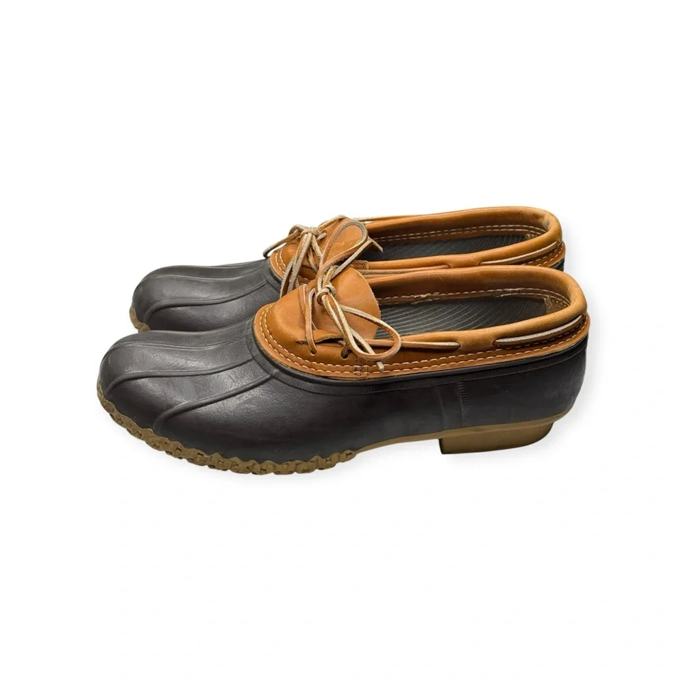 LL Bean ✪ Classic Rubber Moc Duck Rain Boots ✪ Tan Bean Boot Brown Gum ✪ 12M ✪